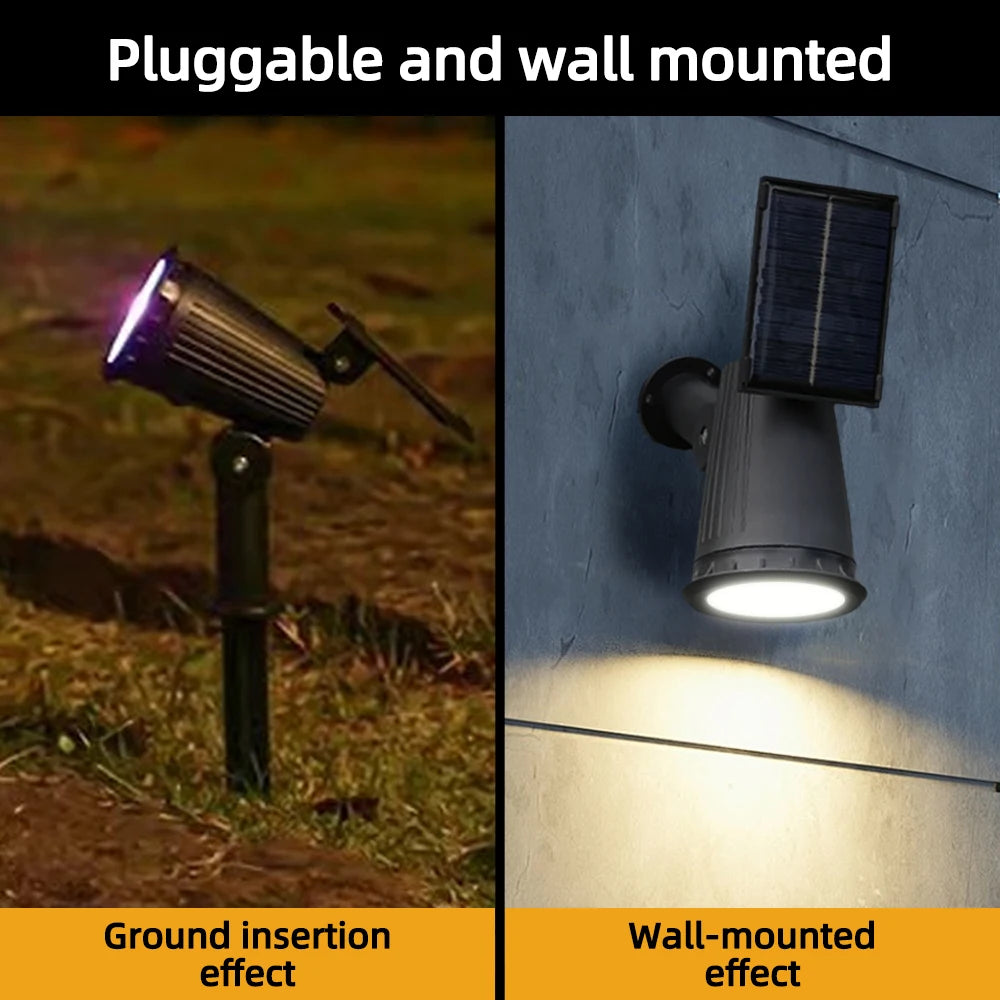 9 LED Solar Spot Lights Outdoor RGB Solar Landscape Lights