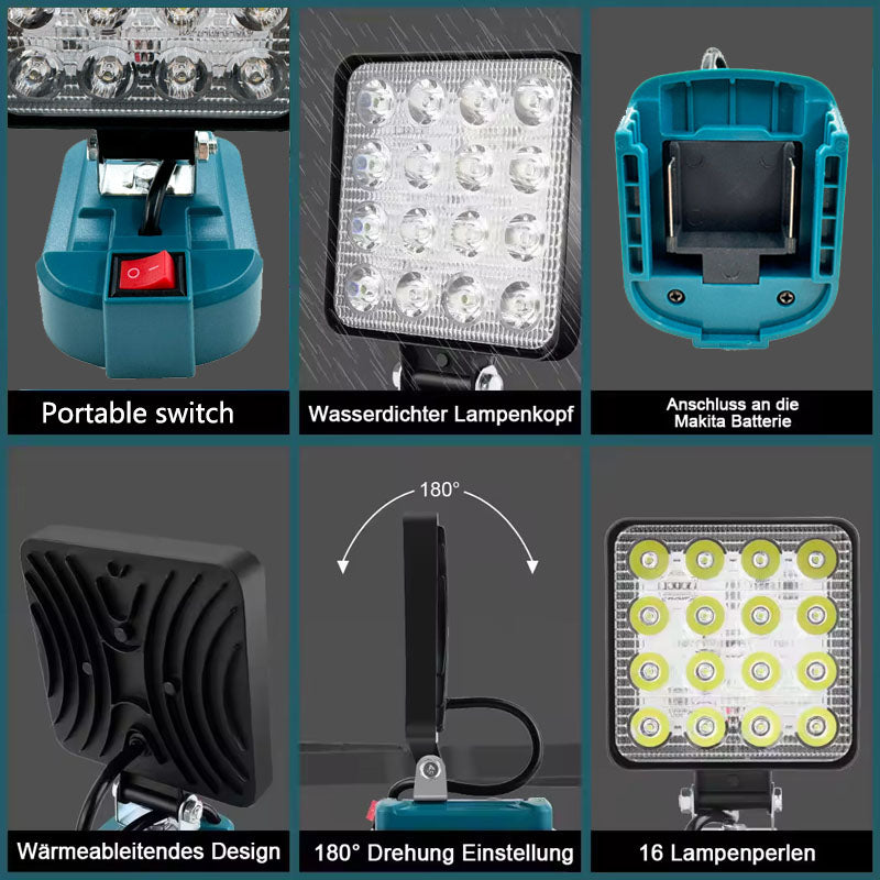 4 inch Cordless LED Work Light For Makita Outdoor Emergency Lighting