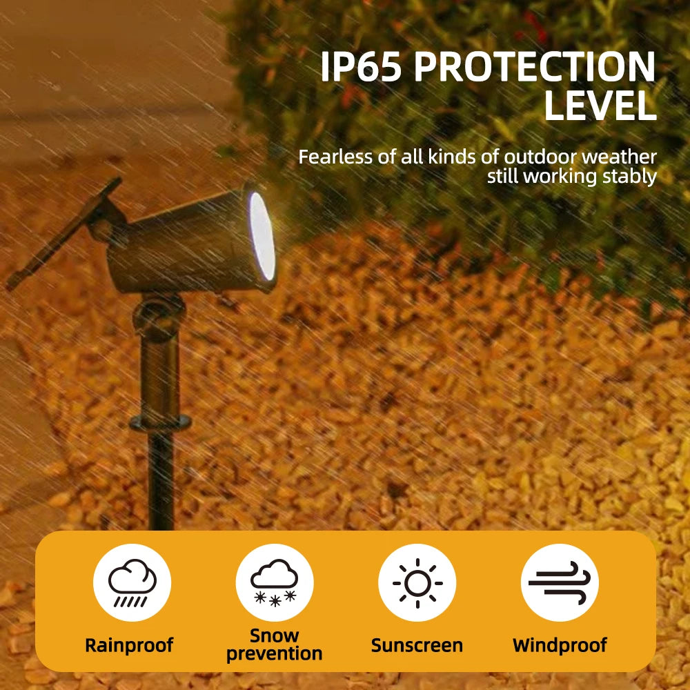 9 LED Solar Spot Lights Outdoor RGB Solar Landscape Lights