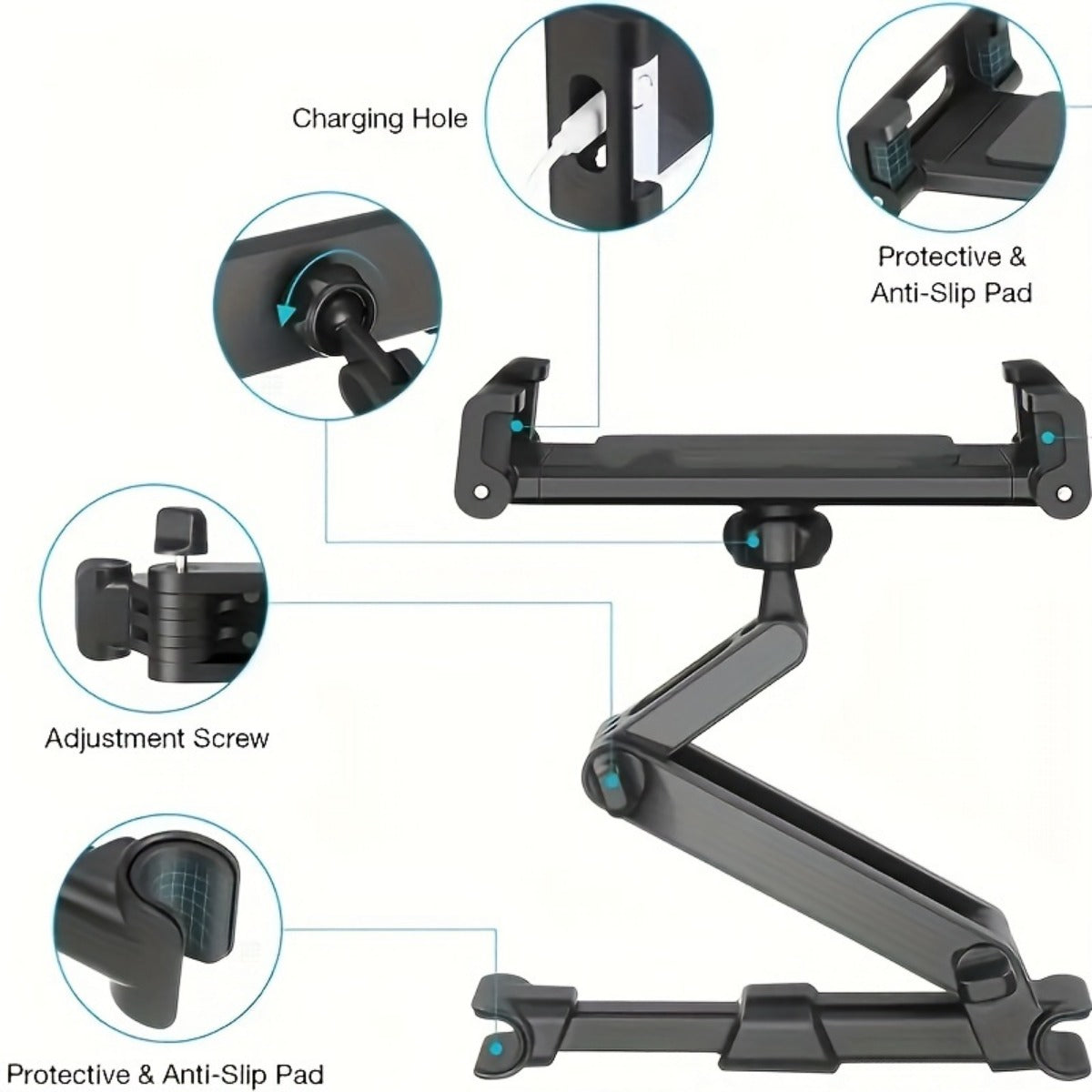 Car Headrest Tablet Holder
